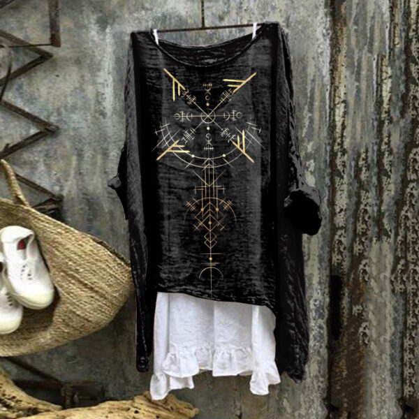 Summer Monsoon Long Sleeve Printed Urban Leisure Pullover Single Top - Image 10