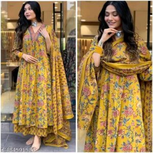 Bloom in Style: Yellow Floral DelightName: Bloom in Style: Yellow Floral DelightKurta Fabric: Viscose Rayon