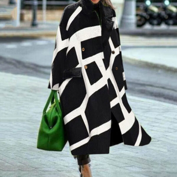 Women's Long Sleeve Turn-down Collar Coat Coat - Image 9