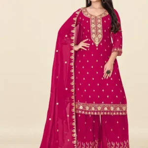 ZariEmbroidery)} Purple Kurta Set For Women and Girls  Kurta Fabric : Georgette