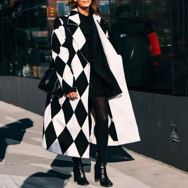 Women's Long Sleeve Turn-down Collar Coat Coat - Image 5