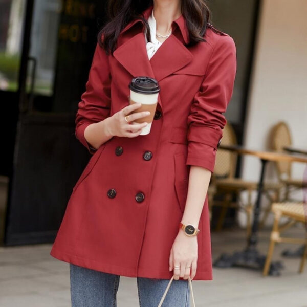 Ladies New Double Breasted Short Coat - Image 5