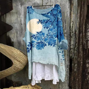 Summer Monsoon Long Sleeve Printed Urban Leisure Pullover Single Top