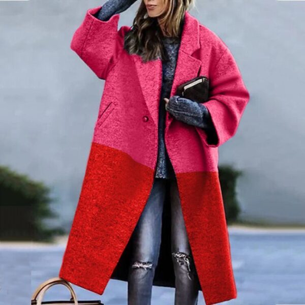 Women's Long Sleeve Turn-down Collar Coat Coat - Image 8