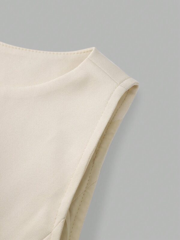 Women's Casual Minimalist Single-Breasted Cinched Waist Camisole, Summer - Image 8