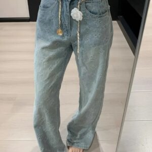 Ladies' High Waisted Straight Leg Jeans