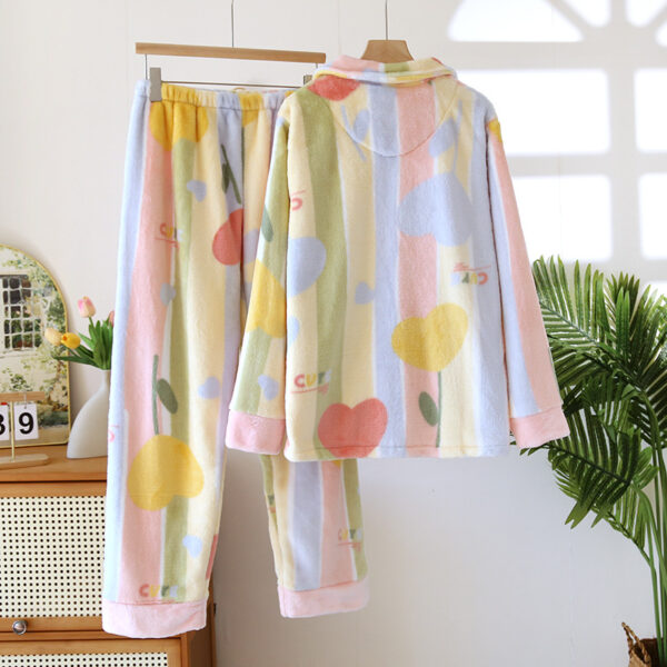 Women's Loose Flannel Fleece-lined Loungewear Suit - Image 2
