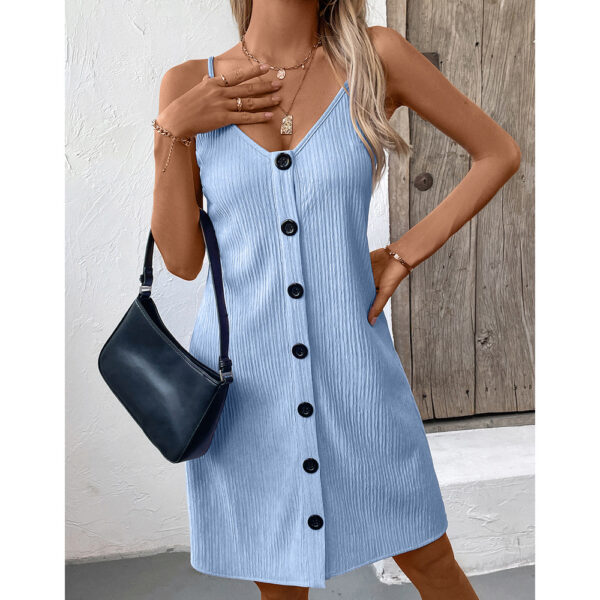 Women's Fashion Personalized Solid Color Sling Dress - Image 3