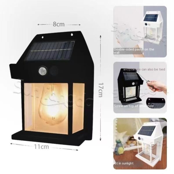 Outdoor Solar  Waterproof Tungsten Induction Garden Wall Lamp - Image 8