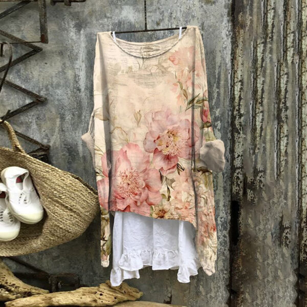 Summer Monsoon Long Sleeve Printed Urban Leisure Pullover Single Top - Image 7
