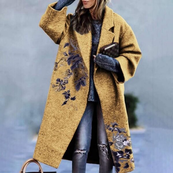 Women's Long Sleeve Turn-down Collar Coat Coat - Image 10