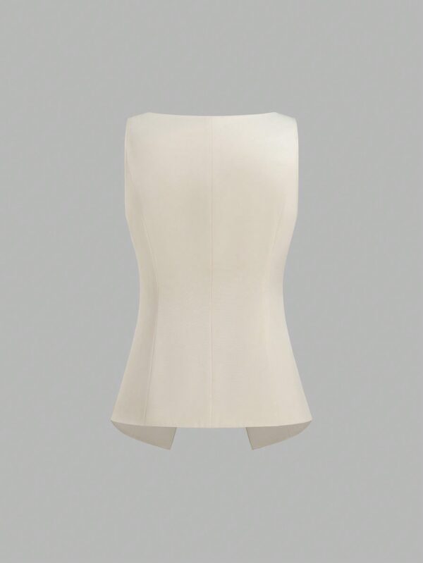 Women's Casual Minimalist Single-Breasted Cinched Waist Camisole, Summer - Image 6