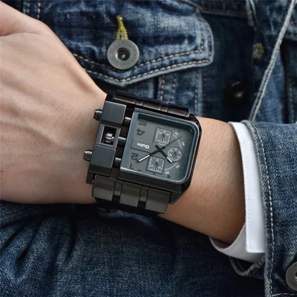 Oulm 3364 Men Luxury Quartz Watches Relojes Montre Homme Rectangle New Style Fashion Leather Band Sport Wrist Watch for Japan - Image 3
