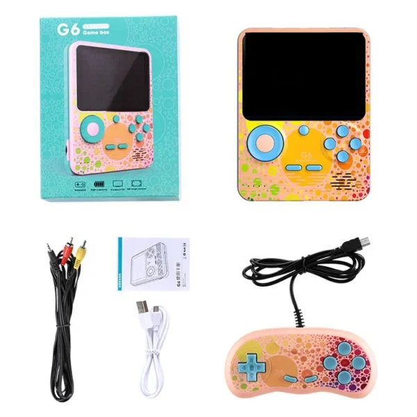 Colorful Kids Toys Handheld Game Box for Two Players 666 in 1 Classic Retro Video Game Console G6 Mini Handheld Game Player - Image 5