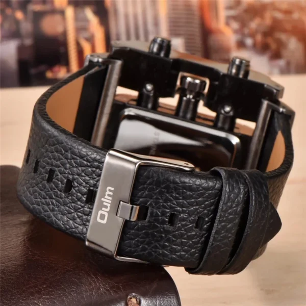 Oulm 3364 Men Luxury Quartz Watches Relojes Montre Homme Rectangle New Style Fashion Leather Band Sport Wrist Watch for Japan - Image 2