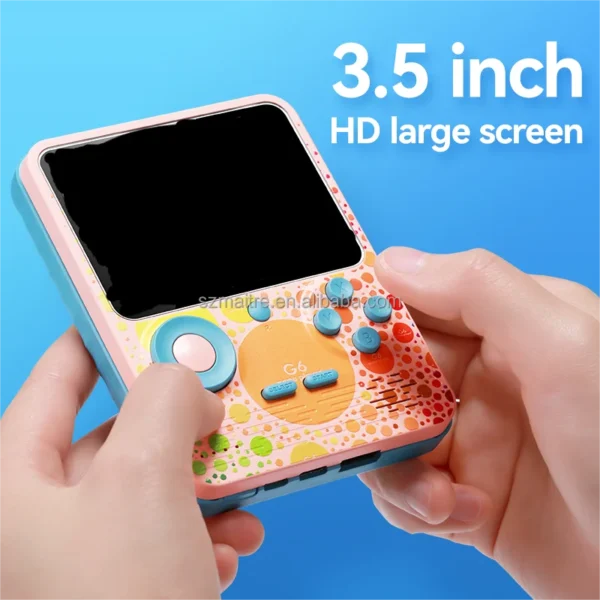 Colorful Kids Toys Handheld Game Box for Two Players 666 in 1 Classic Retro Video Game Console G6 Mini Handheld Game Player - Image 4
