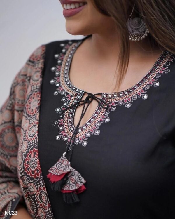 Ap-monika Women's Embroidered Chanderi Kurta With Bootom & Tissue Dupatta Set✨* - Image 3