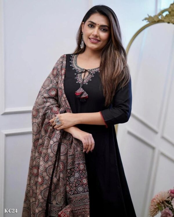 Ap-monika Women's Embroidered Chanderi Kurta With Bootom & Tissue Dupatta Set✨* - Image 2