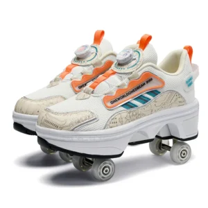 New Double-Row Four-Wheel Roller Skating Shoes Dual-Use Roller Shoes Men Women Sneakers Sport Dog walking training running shoes - AliExpress 18