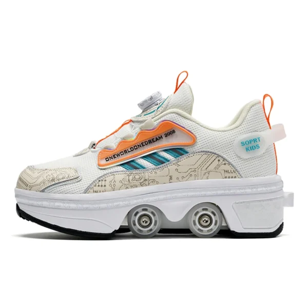 New Double-Row Four-Wheel Roller Skating Shoes Dual-Use Roller Shoes Men Women Sneakers Sport Dog walking training running shoes - AliExpress 18 - Image 3