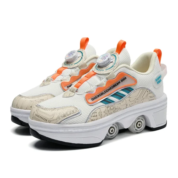 New Double-Row Four-Wheel Roller Skating Shoes Dual-Use Roller Shoes Men Women Sneakers Sport Dog walking training running shoes - AliExpress 18 - Image 2
