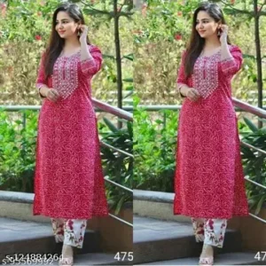 Bandhani Print kurta Set  Kurta Fabric : Rayon  Bottomwear Fabric : Rayon